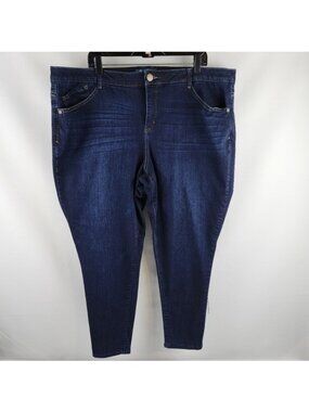Democracy Womens Ab Solution Ankles Blue Jeans Plus Size 22W (40X26)